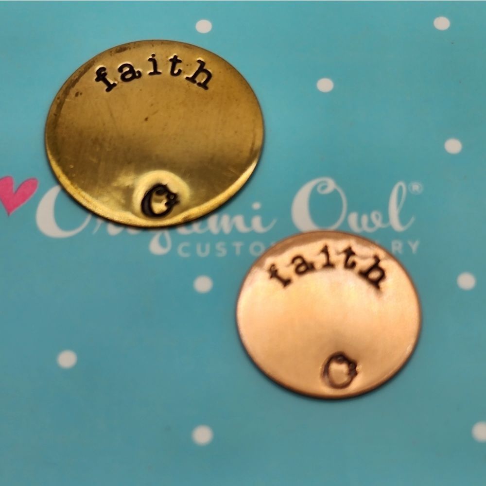 5/$21 🦉 O2 ORIGAMI OWL GOLD OR ROSE GOLD FAITH PLATE FOR LIVING LOCKETS - Picture 5 of 5